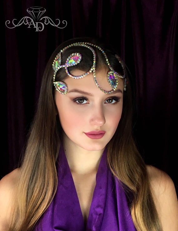 Rhinestone Tiara, Rhinestone Diadem, Belly Dance Tiara, Belly