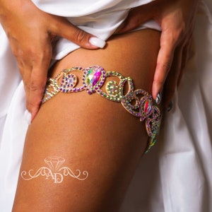 Rhinestone leg jewelry, bellydance thigh garter, leg chain jewelry, thigh chain garter, diamond body jewlery, thigh garter jewelry