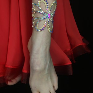 Crystal anklet by Amalia Design, belly dance jewelry, ballroom jewelry, dance anklet, rhinestones anklet, ankle cuff, crystal ankle bracelet image 8