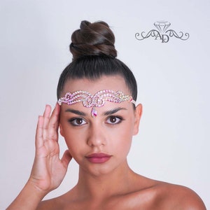 Belly dance headpiece, ballroom dance jewelry, ballroom headband, rhinestone dance hair piece, ballroom accessories, bellydance accessories