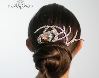 Ballroom hair piece, dance hair piece, ballroom hair accessories, dance hair accessories, dance hair jewelry, belly dance headpiece