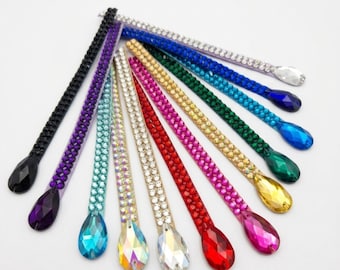 Tira de pelo para baile, postizo de diamantes de imitación, postizo de cristal, accesorio para el cabello de baile, diadema de cristal, postizo de baile de salón, joyería para el cabello de baile