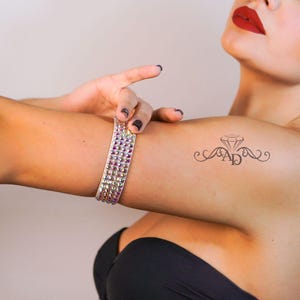 Сrystal ab-armband, armaccessoires, armband met strassteentjes, armmanchet met strassteentjes, bovenarmarmband, bovenarmmanchet, kristallen armband