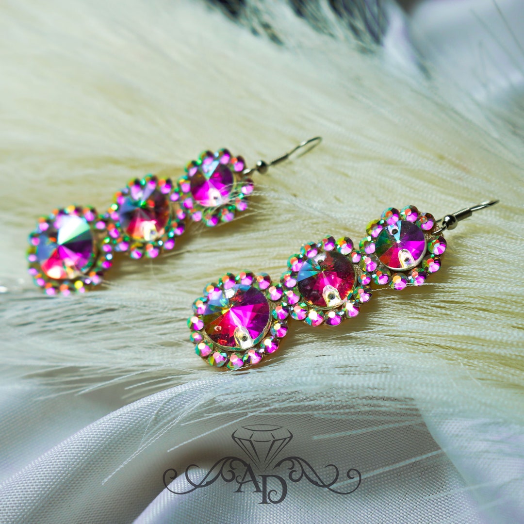 Amalia Pink Chain Earrings main image 1
