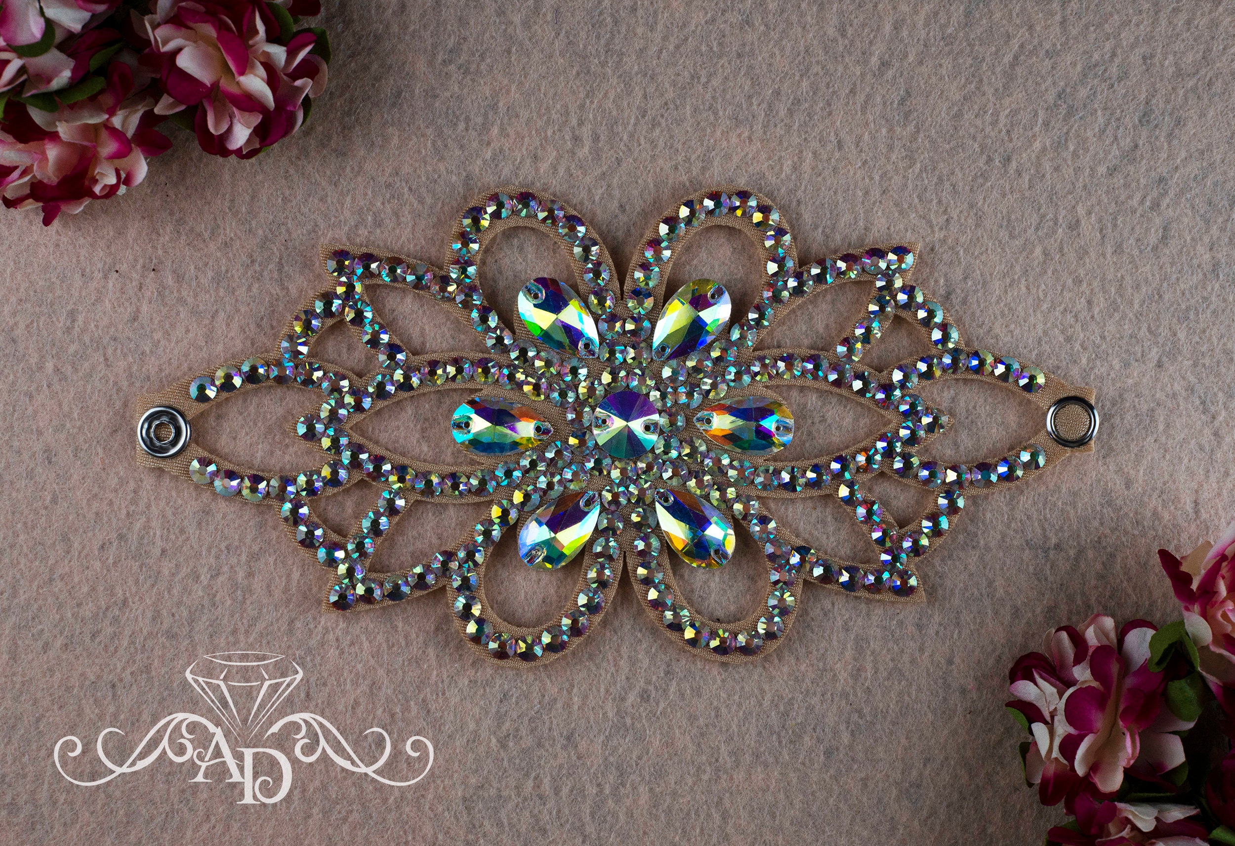 Flower Hand Bracelet by Amalia Design Ballroom Bracelet Etsy