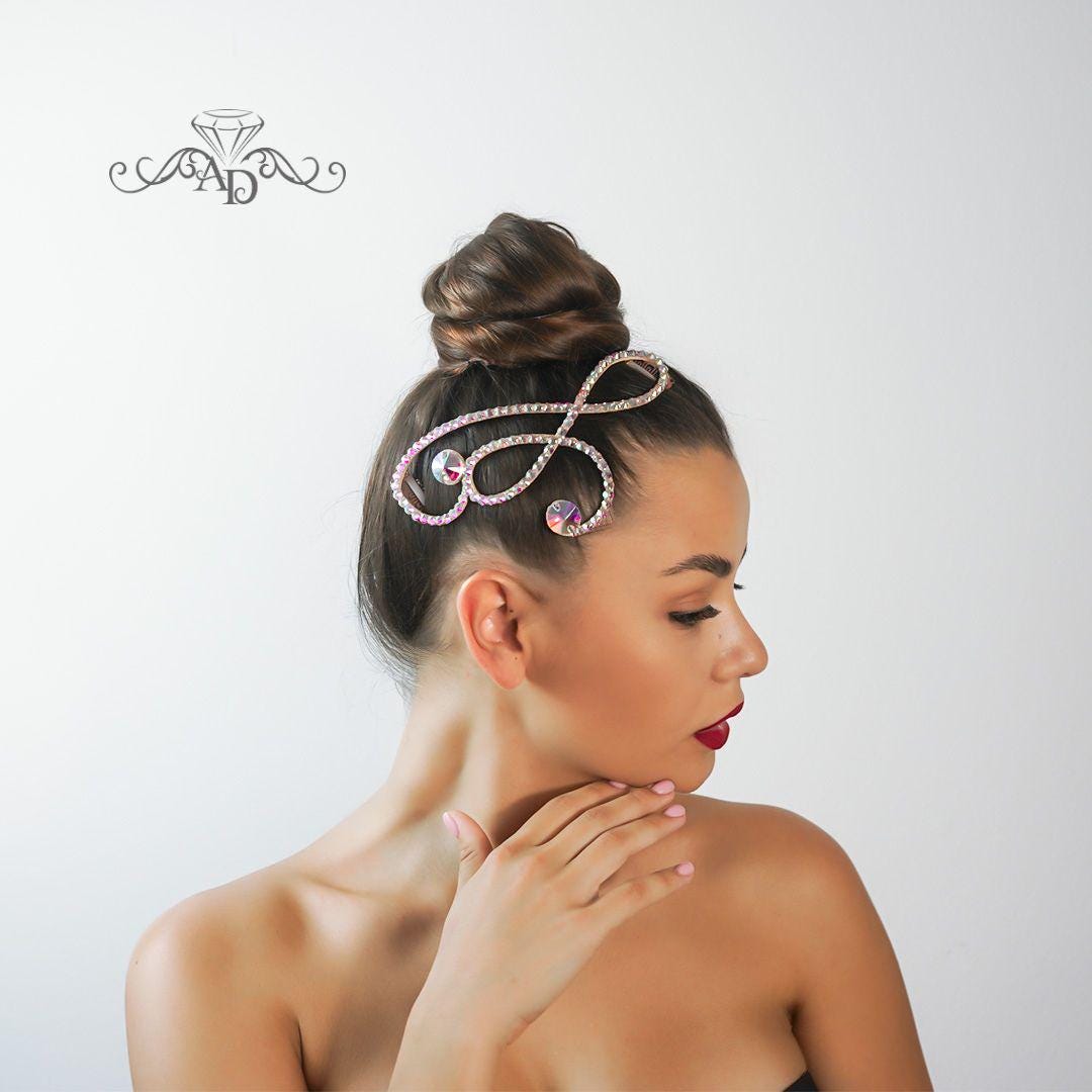 打楽器 衣装 アクセサリー Dance Hairpiece, Rhinestone Hairpiece, Crystal Hairpiece