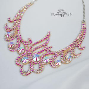 Collar brillante de Amalia Design, joyería de salón, collar de salón, accesorios para danza del vientre, collar de baile, collar de joyería de salón