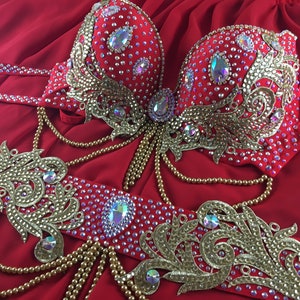 Bellydance set from bra and belt by AMALIA DESIGN, belly dance outfit, dance dress, oriental costume, raks sharki costume, bellydance base