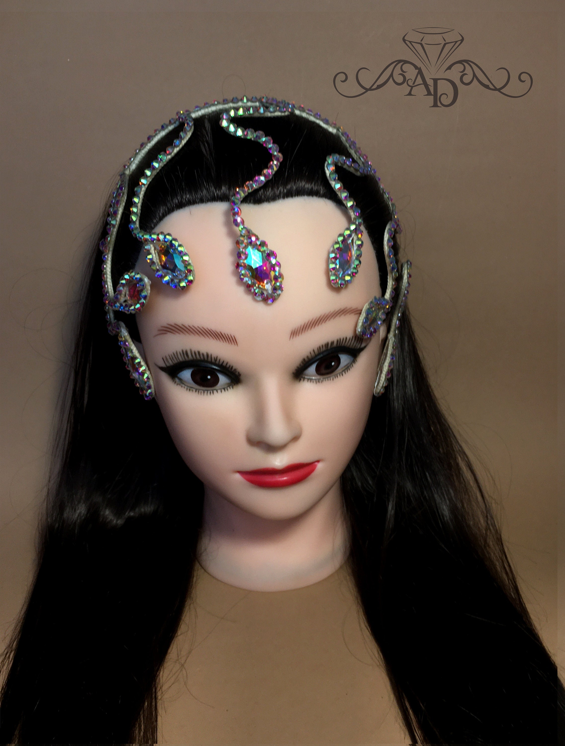 Head jewelry by Amalia Design, hair accessories, dance head jewelry