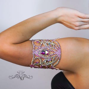 Pulsera de baile, pulsera de baile latino, pulsera de cristal AB, accesorios para el brazo, brazalete de diamantes de imitación, brazalete de diamantes de imitación, pulsera para la parte superior del brazo