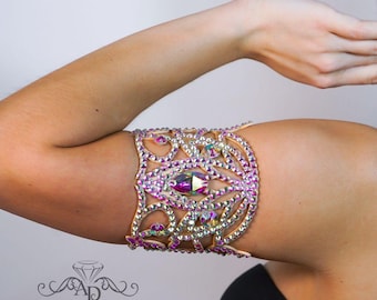 Dance arm bracelet, latin dance bracelet, crystal ab bracelet, arm accessories, rhinestones armlet, rhinestone cuff, upper arm bracelet
