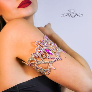 Crystal arm cuff, ballroom dance bracelets, ballroom dance accessories, latin ballroom accessories, latin dance jewelry, ballroom jewelry