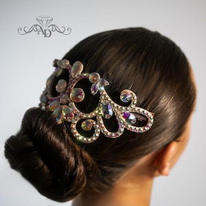 Dance hair piece, ballroom hair piece, dance headpiece, ballroom headpiece, dance hair accessory, crystal ballroom hairpiece, hair jewelry