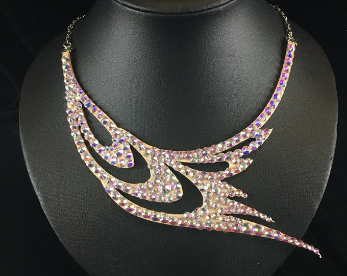 Dance necklace by Amalia Design, crystal necklace, ballroom necklace, rhinestone necklace, belly dance jewelry, ballroom jewelry, wedding
