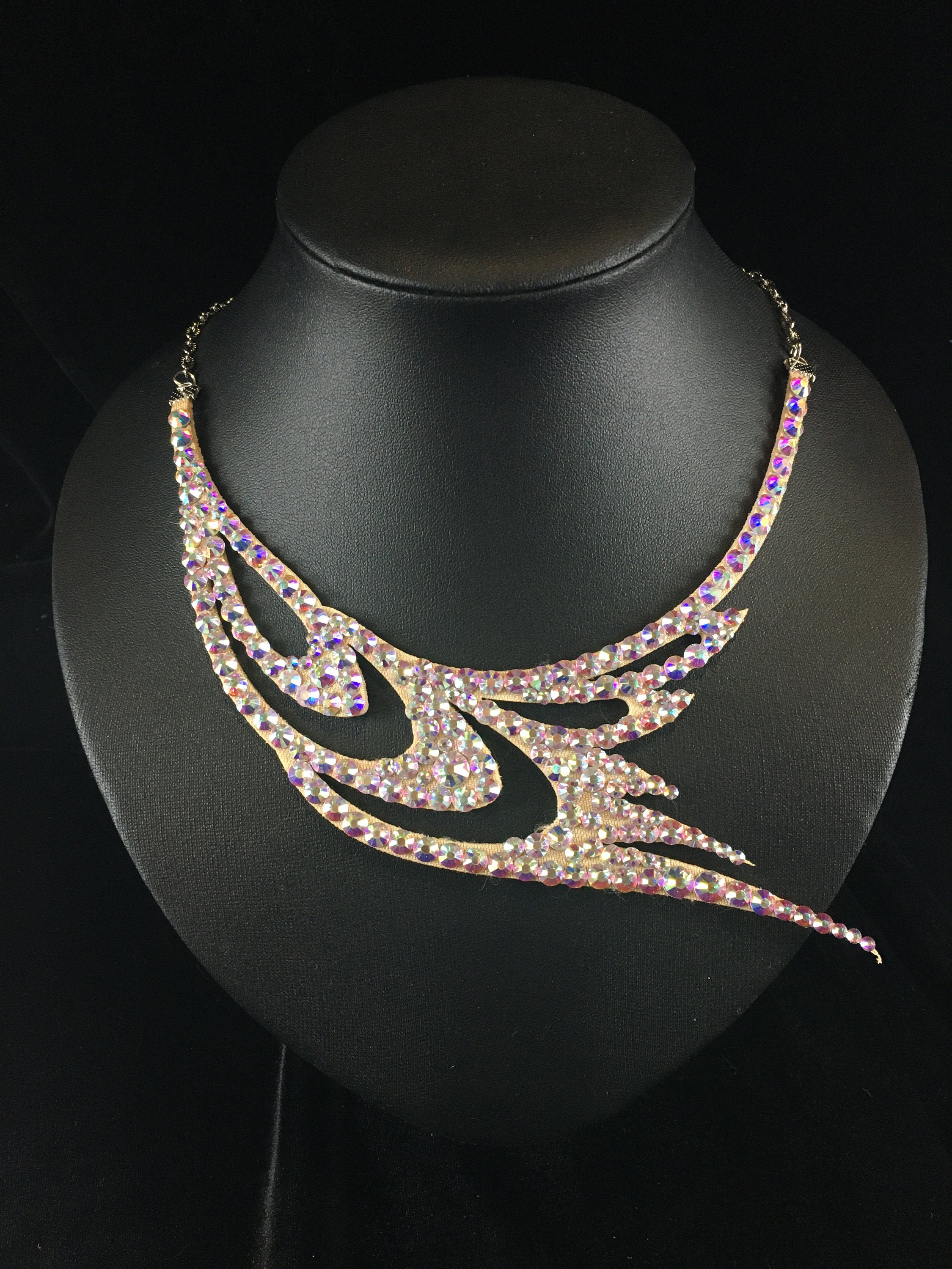 Dance necklace by Amalia Design, crystal necklace, ballroom necklace, rhinestone necklace, belly dance jewelry, ballroom jewelry, wedding
