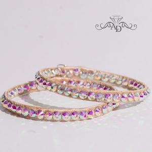 Dance hoop earrings, lightweight hoop earrings, ballroom dance earrings, rhinestone hoop earrings, ballroom dance jewelry, crystal earrings image 2