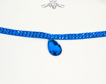 Amalia Designのダンス用ブルーチョーカー、ベリーダンス用チョーカー
