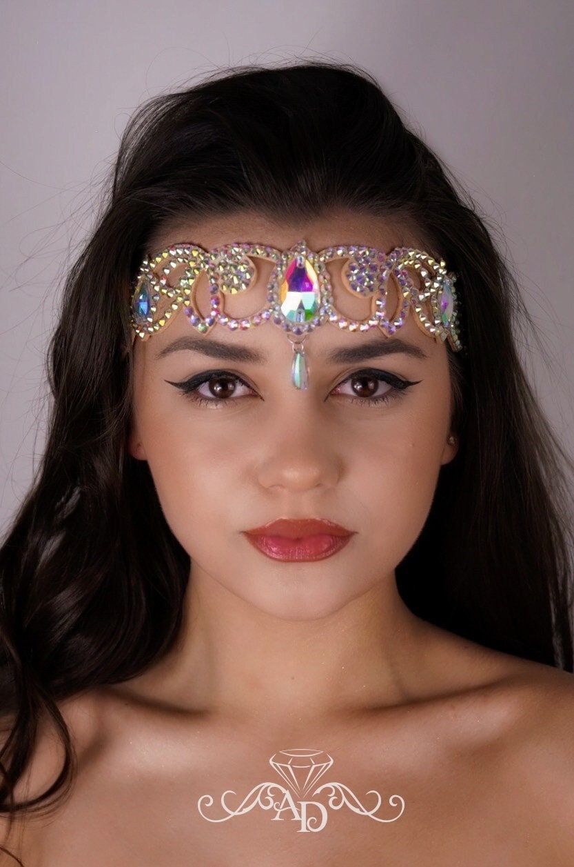 Jeairts Catena Per Capelli Con Strass - Fascia Elastica Sposa Per Halloween, Ballo, Matrimonio