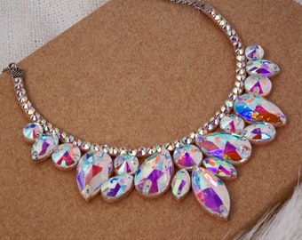 Crystal necklace by Amalia Design, rhinestone necklace, belly dance jewelry, amalia design jewelry, ballroom dress