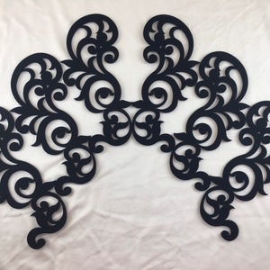 Set med 6 filtapplikationer, dansdräktsbas, dräktelement, bas för dekoration, handgjord applikation, gör-det-själv-dansdräkt, magdansdräkt