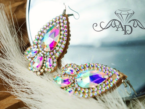 Orecchini pendenti con strass arcobaleno - & Other IT