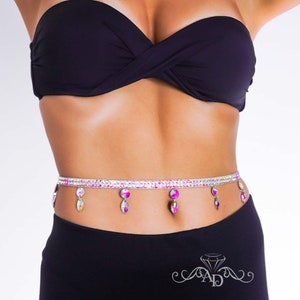 Waist jewelry belt, ballroom waist belt, belly dance waist belt, ballroom jewelry, rhinestone belt, ballroom belt
