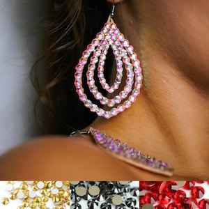 Dance earrings by Amalia Design, bellydance earrings, crystal earrings, latin dance earrings, ballroom dance earrings, felted earrings