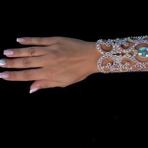 Bracelet for the hand "Lina" by Amalia Design, ballroom bracelet, belly dance jewelry, ballroom jewelry, rhinestone bracelet