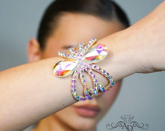 Ballroom hand jewelry, ballroom dance jewelry, ballroom dance bracelet, rhinestone hand bracelet, dance hand bracelet