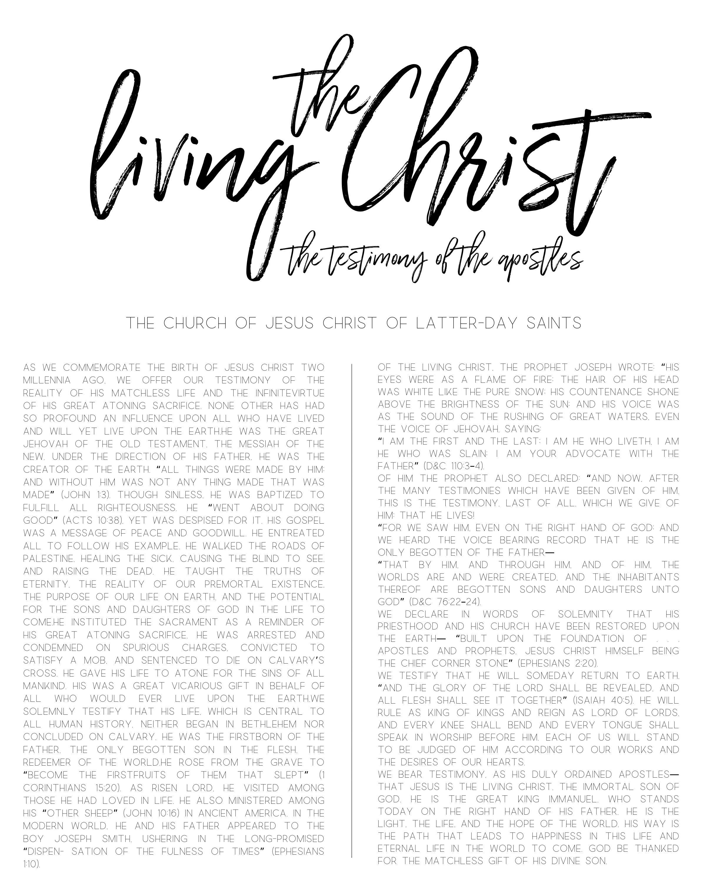The Living Christ Printable The Living Christ Printable