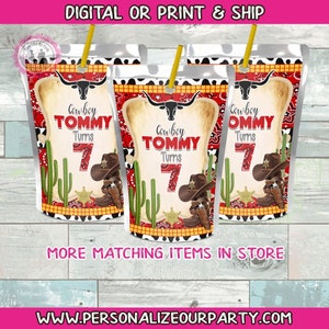 cowboy juice pouch stickers-western juice pouch stickers-western party favors-cowboy party favors-cowboy baby shower-digital-print-juice