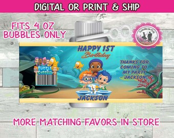 bubble guppies bubbles party favors-digital-printed-bubbles party favors-guest party favor bubbles-bubble guppies party supplies-treat bag