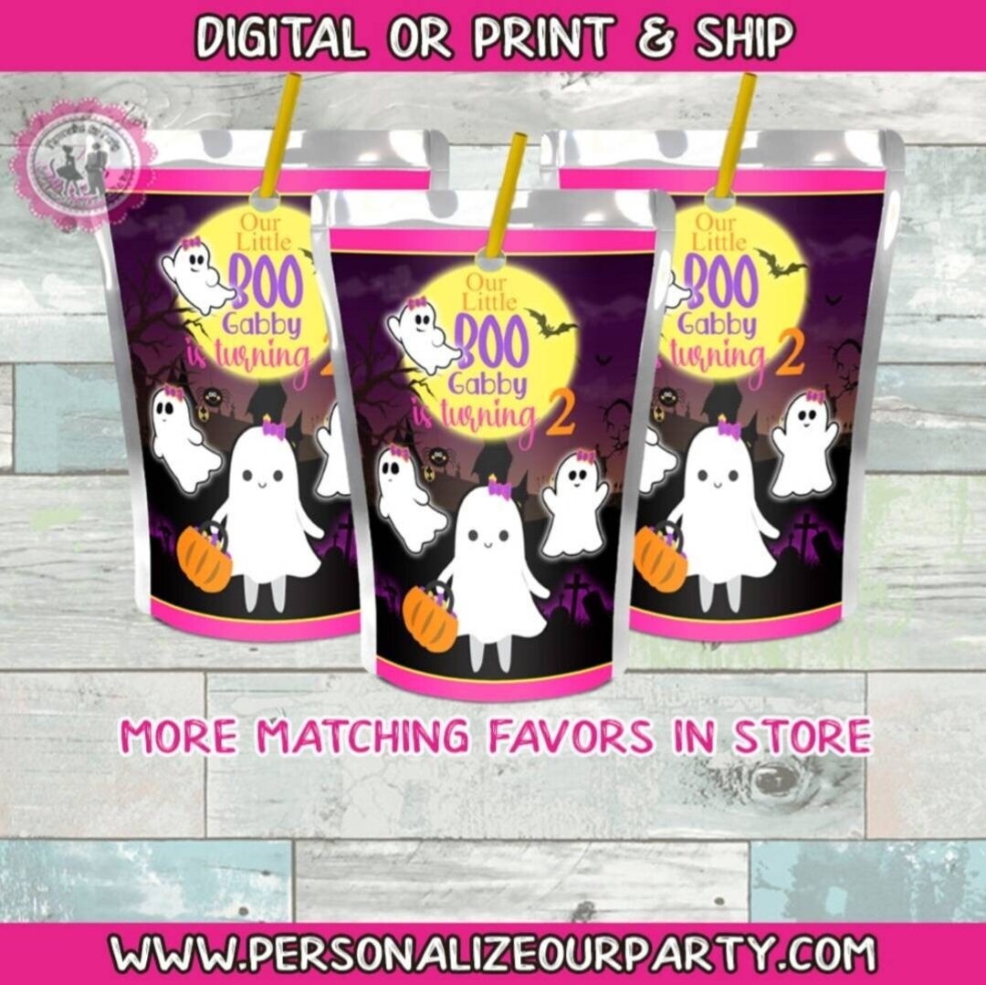 Halloween Juice Pouch Stickers-halloween Party Favors-hallowen Birthday ...