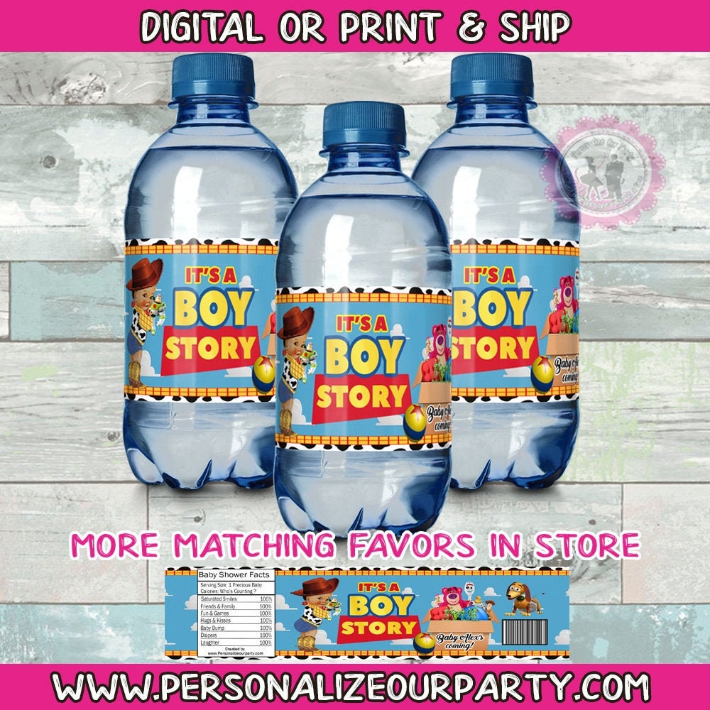 Toy Story 4 personalized water bottle labels –