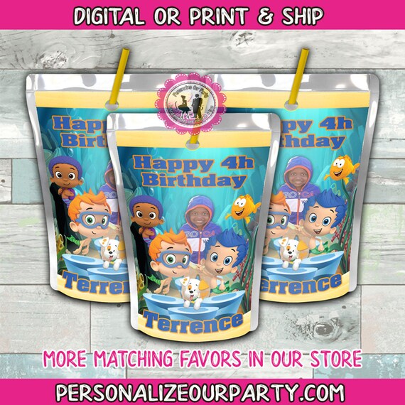 Bubble Guppies Capri Sun Juicebubble Guppies Party Etsy