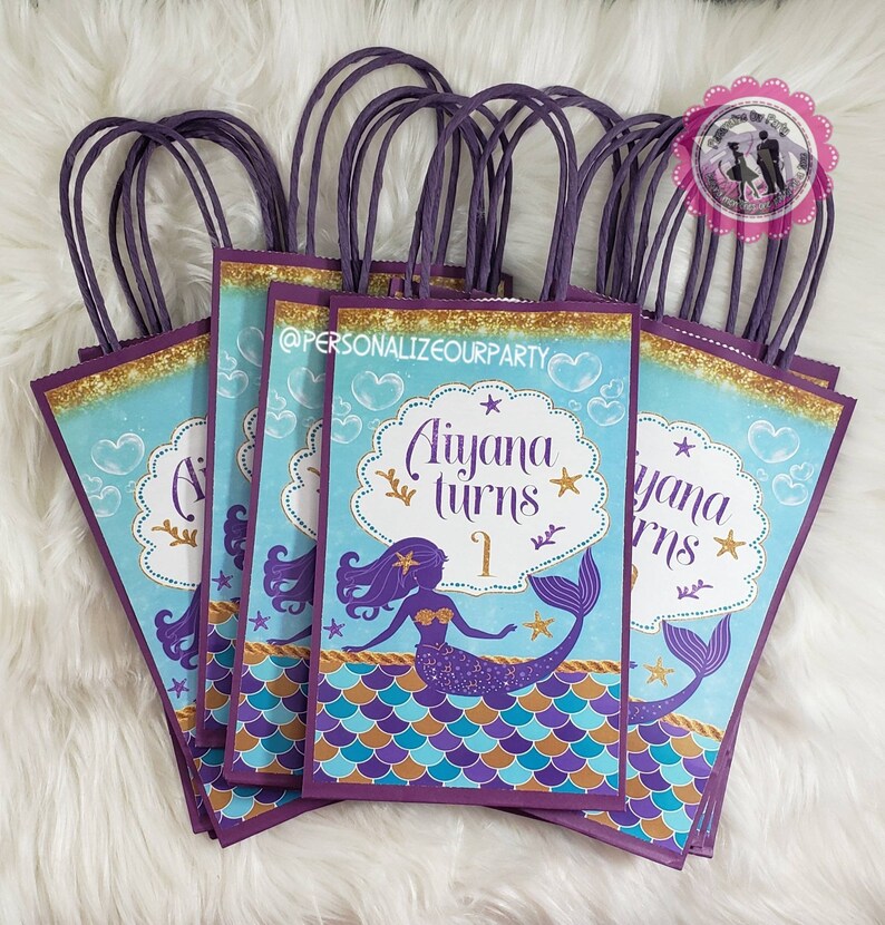 Mermaid Party Gift Bagsmermaid Party Etsy