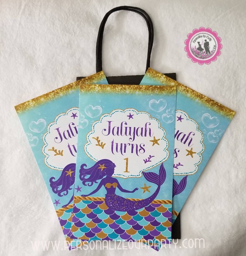Mermaid Party Gift Bagsmermaid Party Etsy