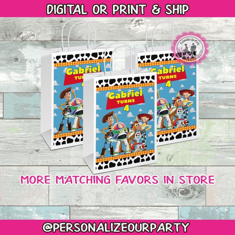 Toy Story Party Bag Labels Toy Story 3 Gift Bagstoy Story 3 Etsy