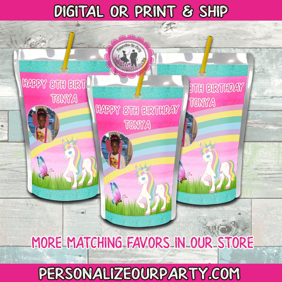 Unicorn Juice Labels With Photounicorn Party Favorsunicorn Party