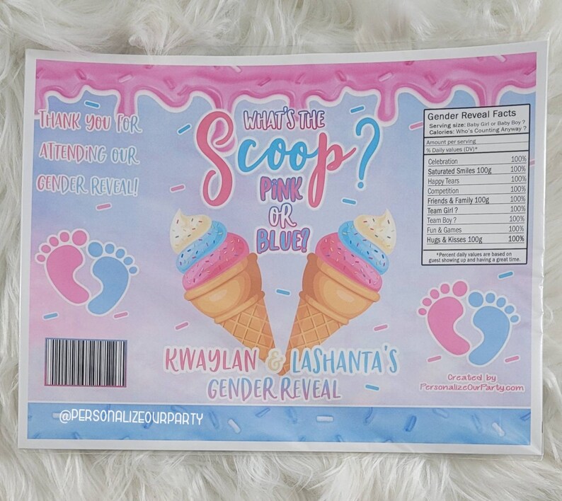 What's the Scoop Ice Cream Gender Reveal Chip Etsy
