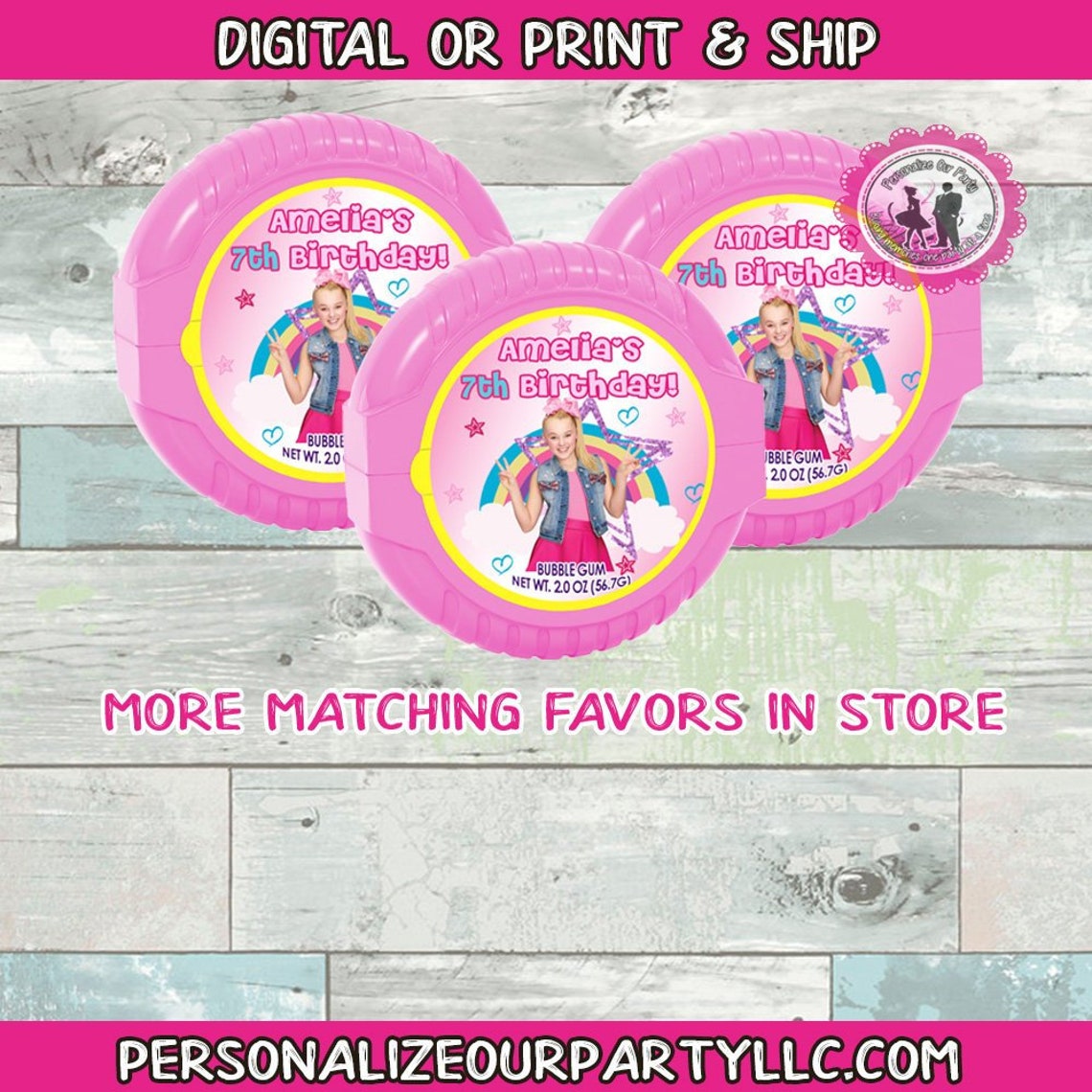 Jojo Siwa Inspired Bubble Tape Gum Etsy