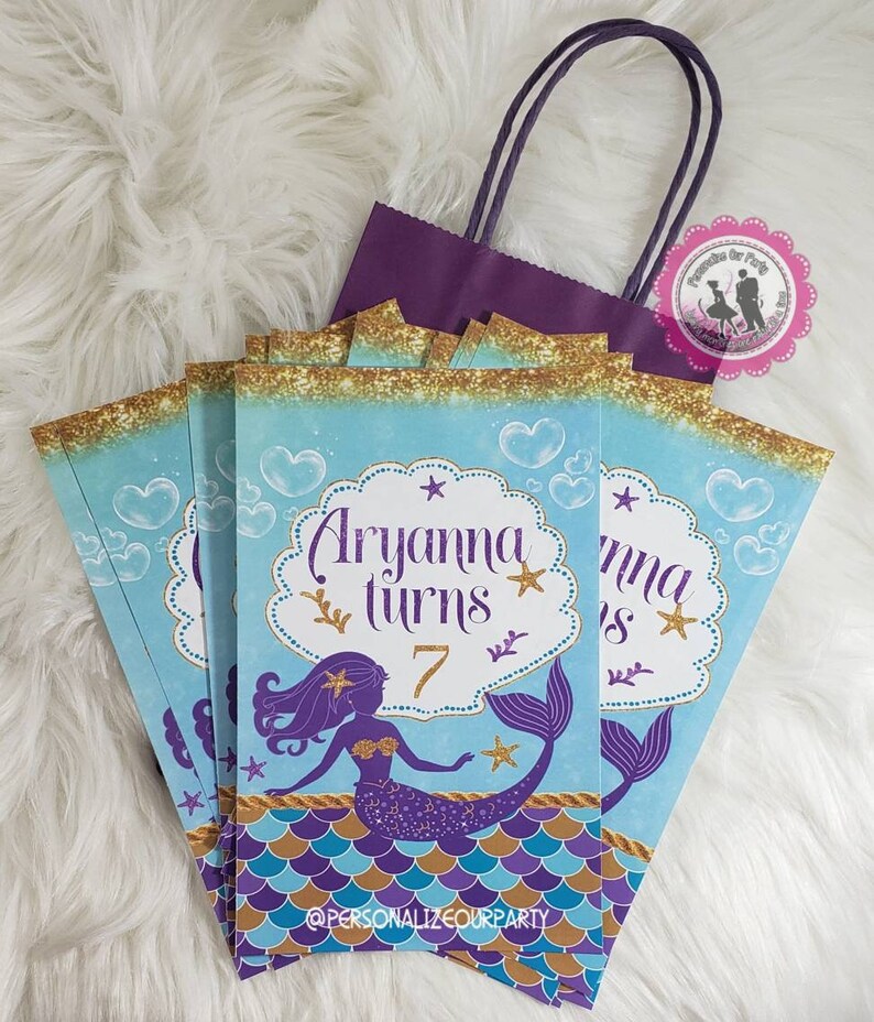 Mermaid Party Gift Bagsmermaid Party Etsy