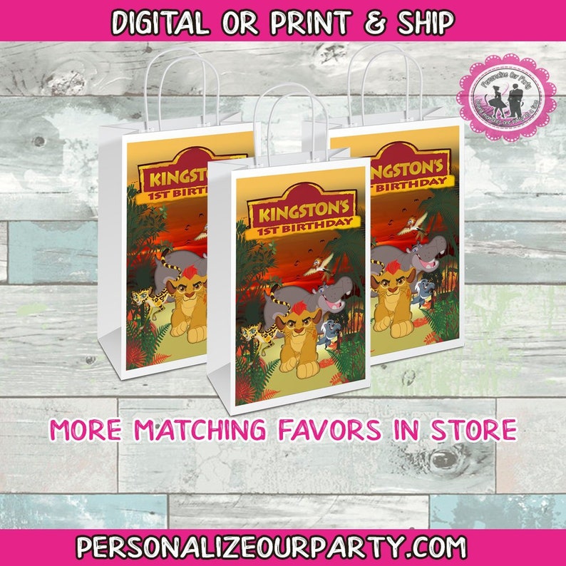 the lion guard gift bags-lion guard party bags-digital-printed-lion guard treat bags-personalized candy bag favors-party gift bag-lion guard