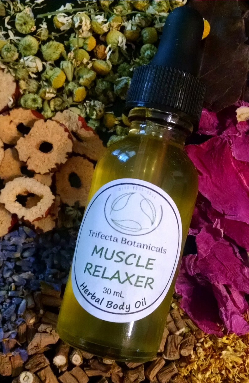 Muscle Oil Pain Relief Infused Herbal Body Oil Muscle Relaxer Etsy