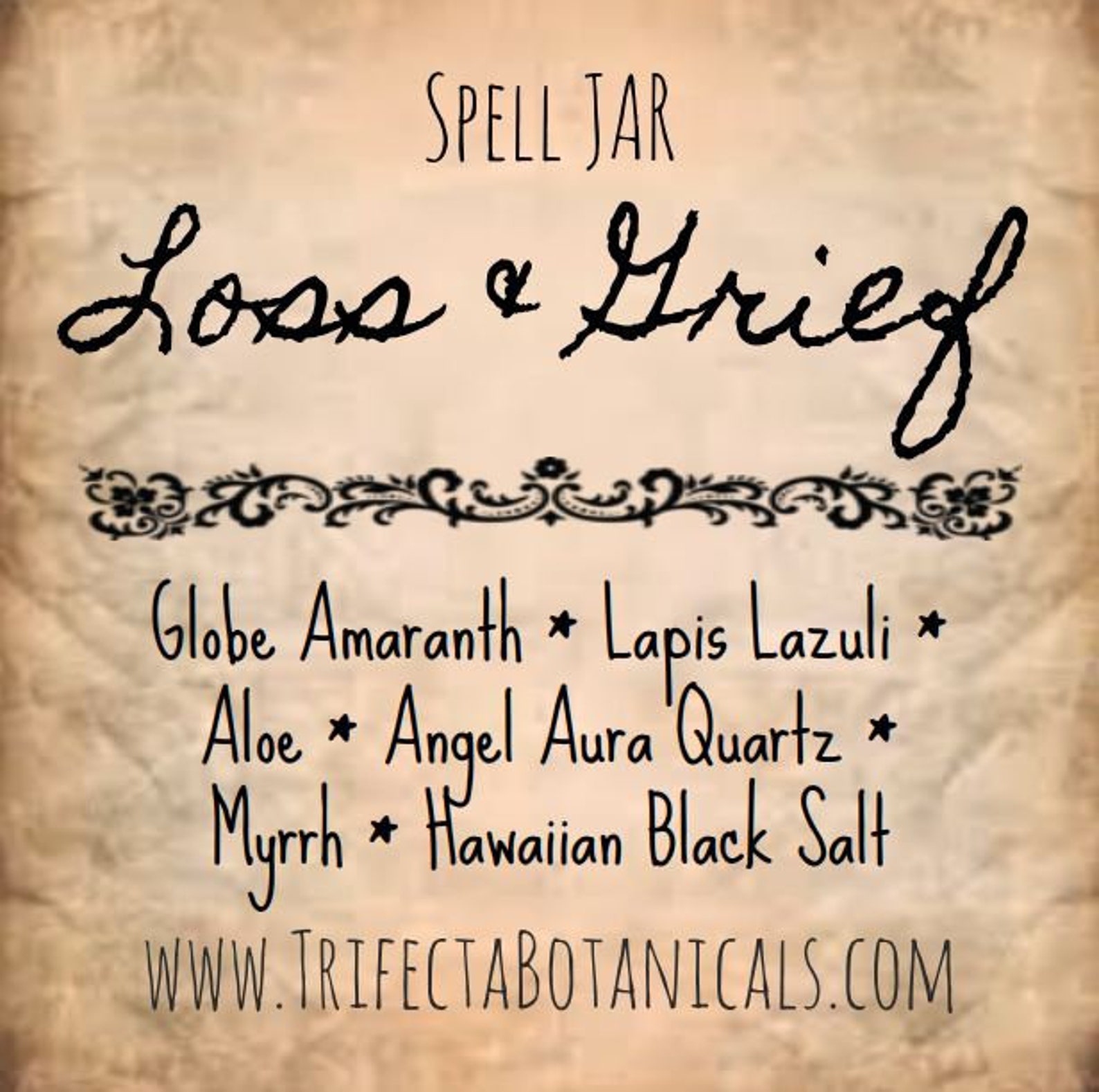 LOSS & GRIEF Spell Jar of Crystals Herbs Salt // Intention Etsy