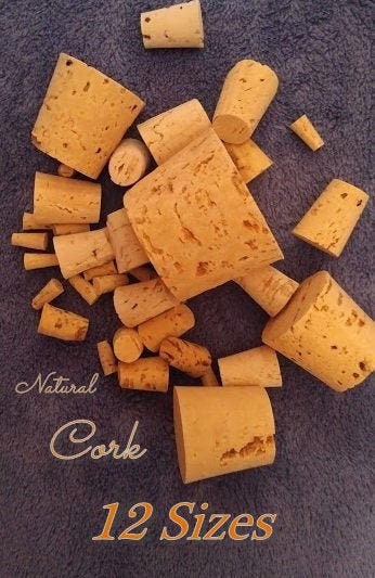 CORK Laboratory Stopper Plugs - Round Tapered Style for Arts and Craf…
