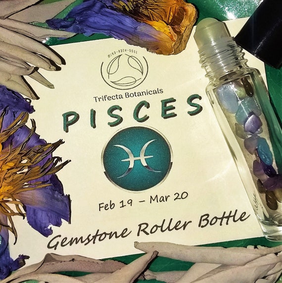GEMINI Zodiac Roller Bottle Crystal Set for Essential Oil Astrology Wicca Gift