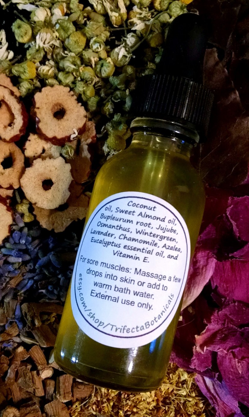 Muscle Oil Pain Relief Infused Herbal Body Oil Muscle Relaxer Etsy