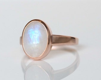 Rainbow ring rose gold Absrtact CZ ring Aesthetic jewelry ring 14K rose gold plated sterling silver Gift for her