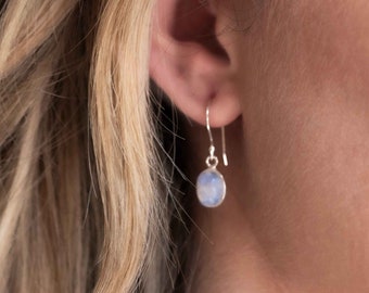 Moonstone Earrings in Sterling Silver, Dangle Earrings, Best Gifts for Her